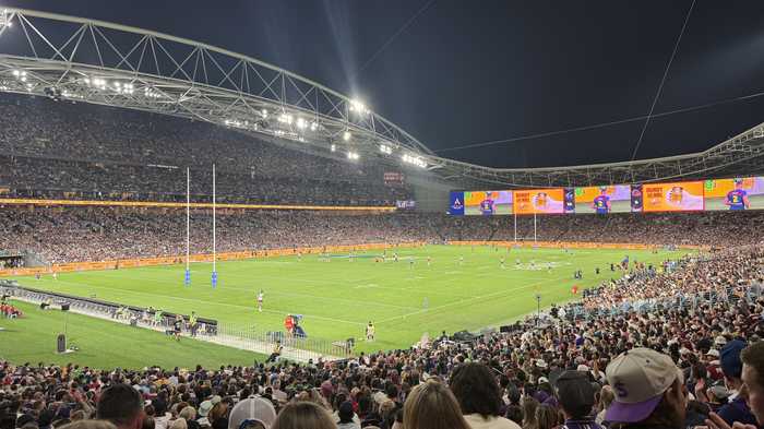 A packed Accor Stadium during the 2025 NRL Grand Final — NRL Grand Final 2026 Knights Roosters