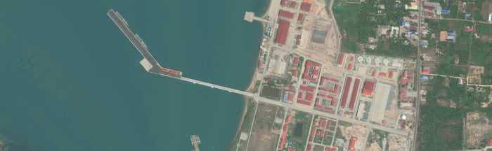Satellite view of Cambodia's Ream Naval Base before its China-Cambodia joint center opened