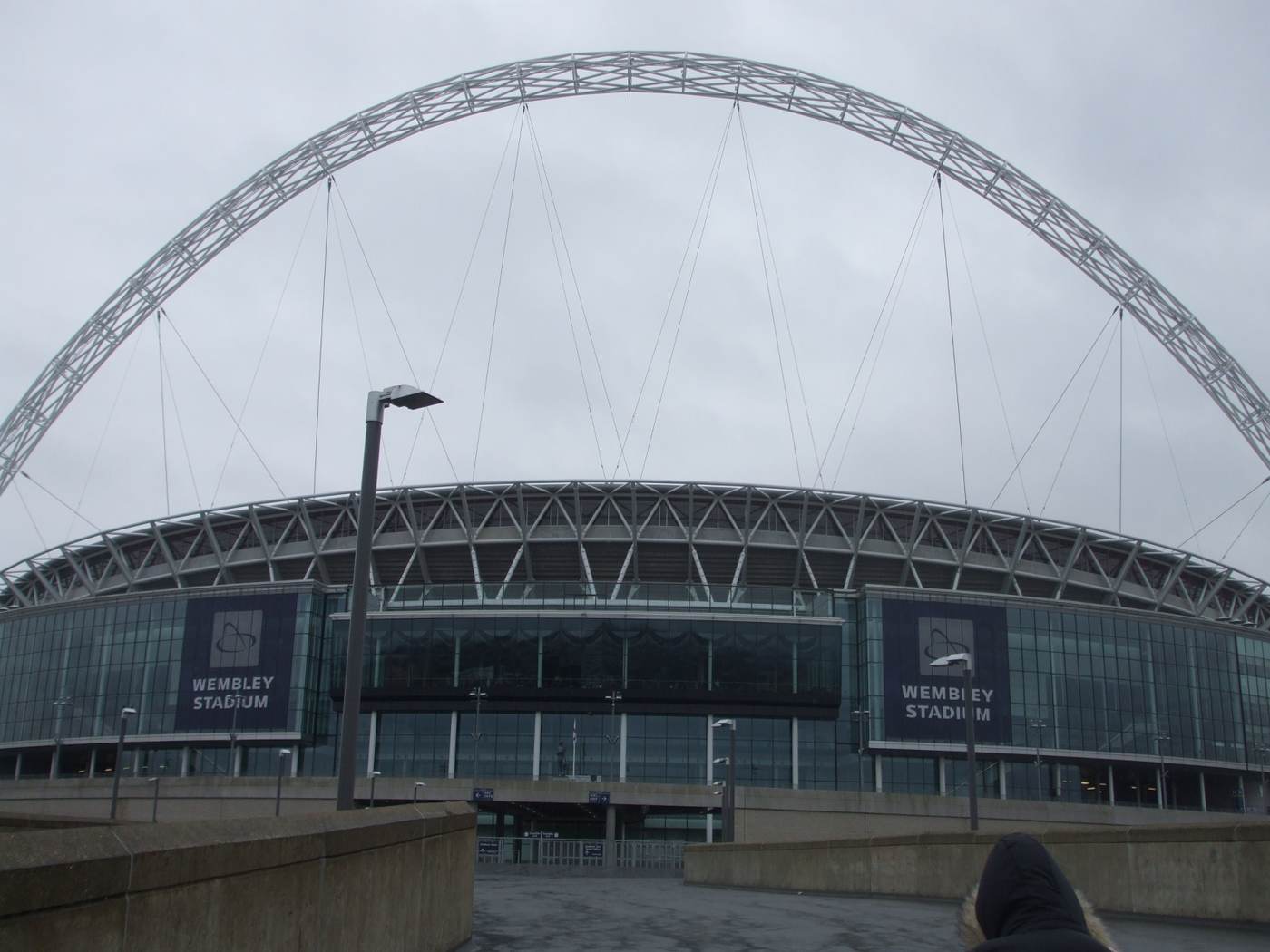 Wembley Stadium under floodlights, shown as a contextual image for England versus Spain