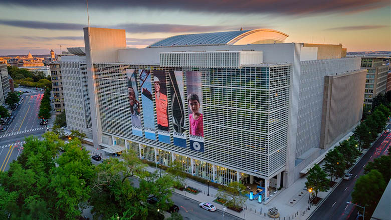 World Bank headquarters in Washington, D.C., as the lender expands Colombia earthquake recovery financing