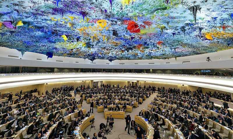 UN Human Rights Council chamber in Geneva where the UN Sudan ceasefire resolution was adopted