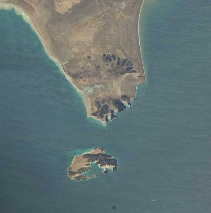 Perim Island in the Bab el-Mandeb Strait, a strategic position overlooking the shipping lane.