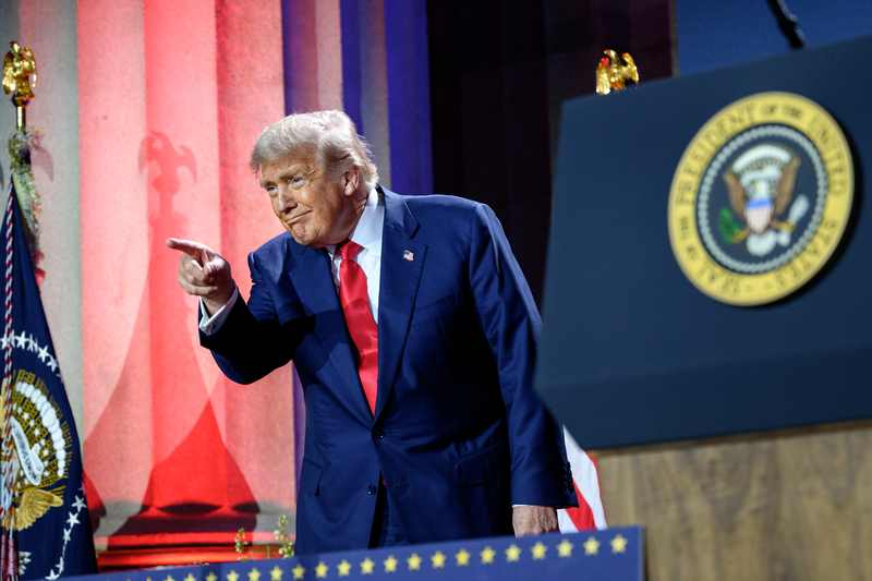 President Donald Trump at the White House AI Summit in Washington, D.C., where the Genesis Mission tech pledges were announced