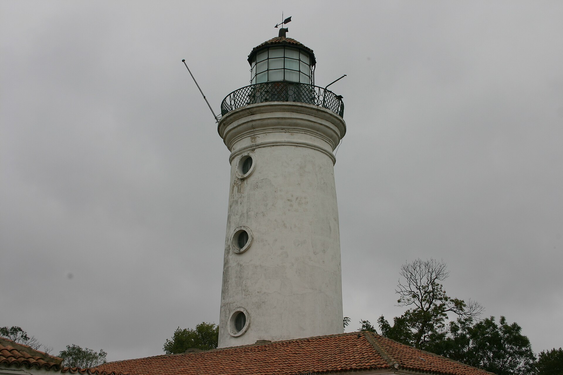 The old lighthouse at Sulina, Romania, at the mouth of the Danube's Sulina channel — the shipping route beside Wednesday's Romania tanker fire