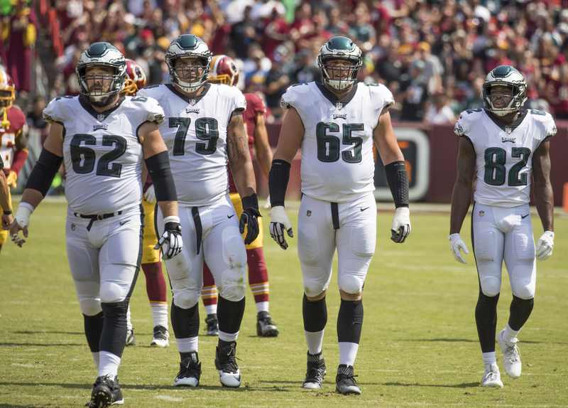 Lane Johnson blocking for the Philadelphia Eagles during his long NFL career