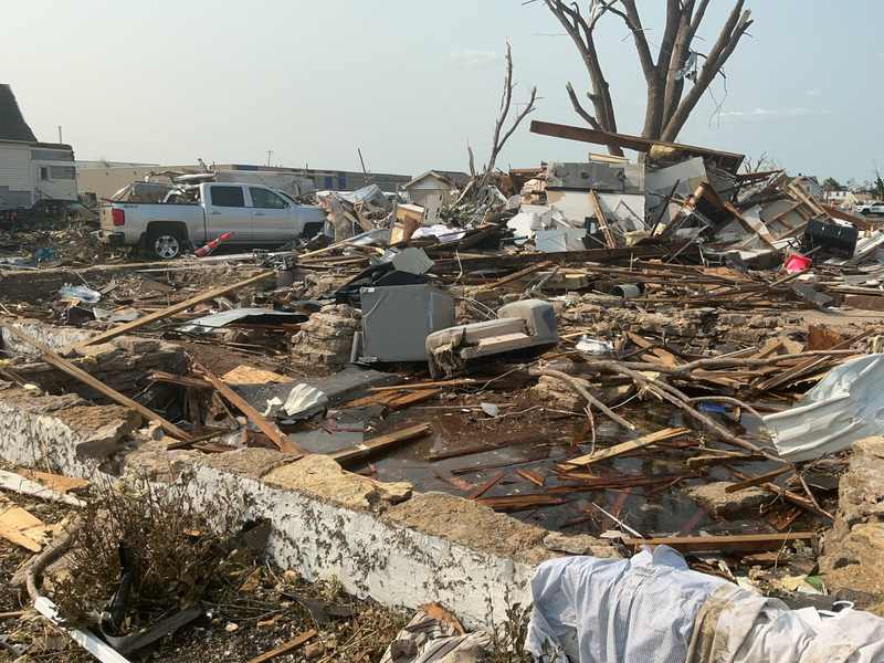 EF3 tornado damage in Menasha, Wisconsin after the July 27, 2026 storm