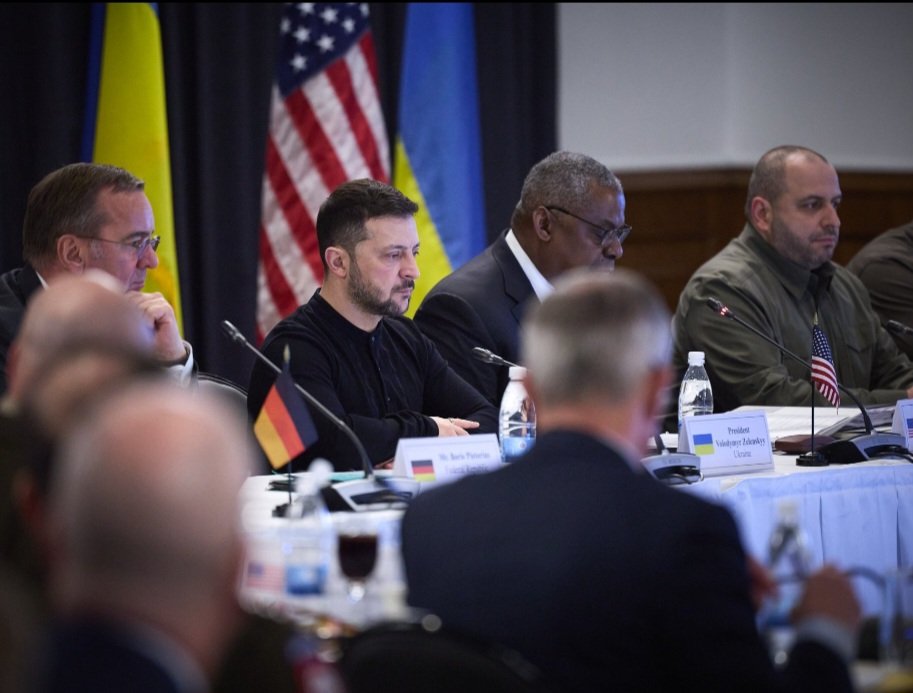 Volodymyr Zelenskyy at the Ukraine Defense Contact Group, Ramstein, January 2025 — file photo.