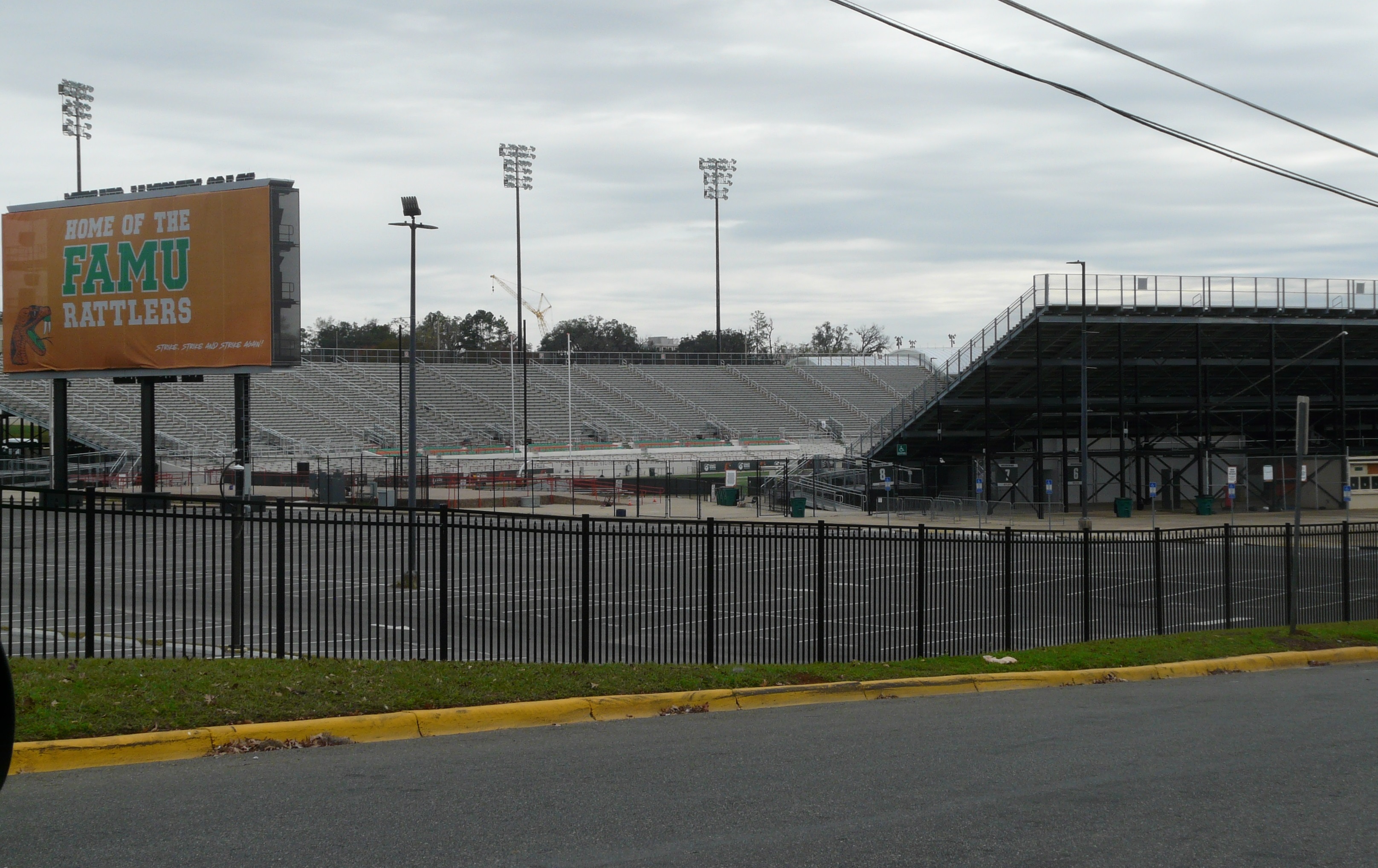 Bragg Memorial Stadium in Tallahassee, beside Perry Street, where the FAMU homecoming shooting injured 12 people