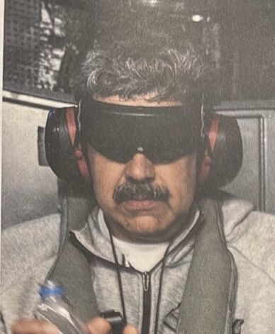 Nicolás Maduro aboard the USS Iwo Jima after his capture during the January 2026 Venezuela invasion