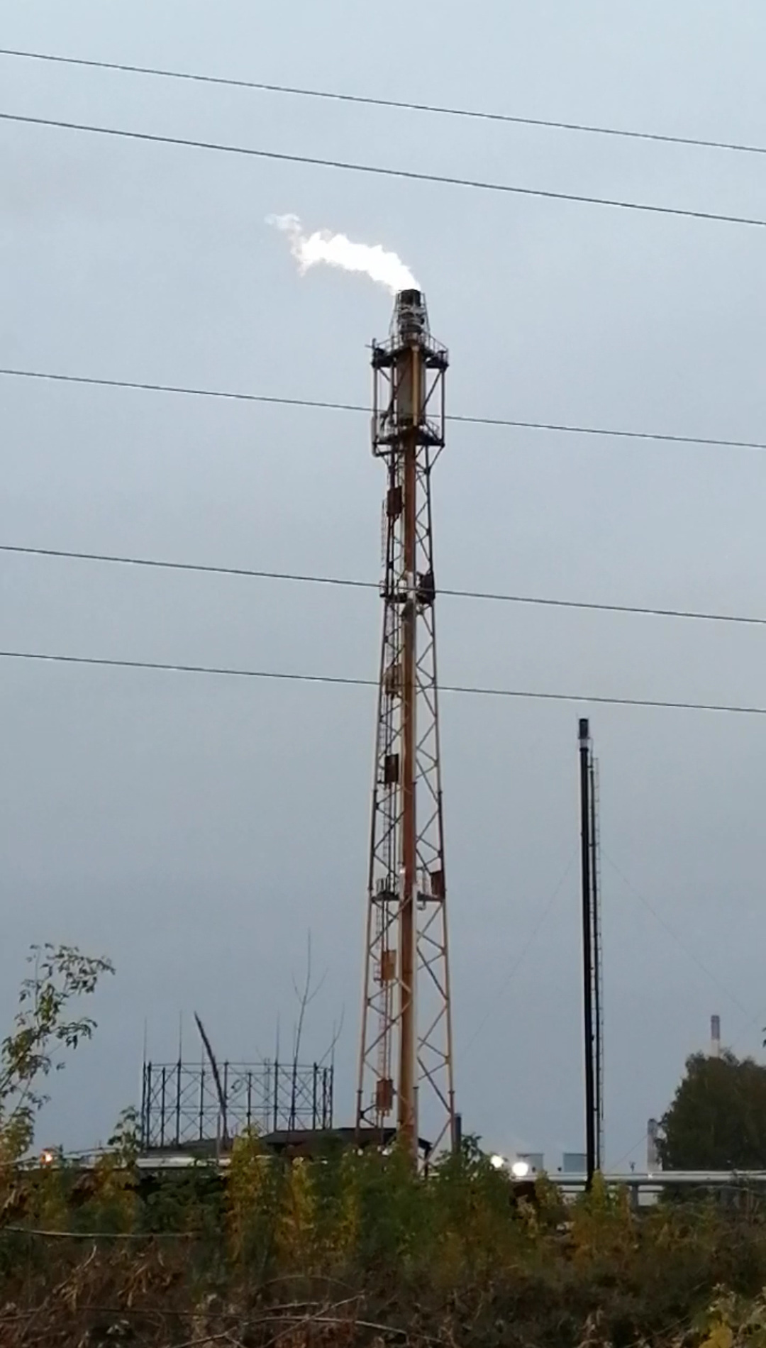 A gas flare burning at the Ryazan oil refinery in Russia — file photo