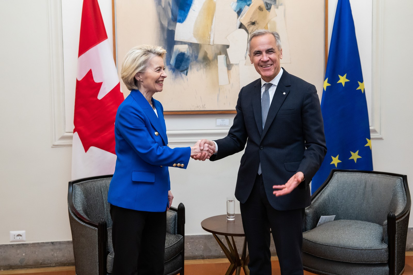 European Commission President Ursula von der Leyen with Canadian Prime Minister Mark Carney
