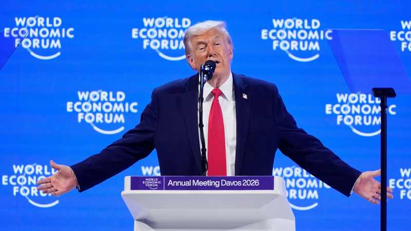President Donald Trump speaking at the World Economic Forum in Davos, 2026