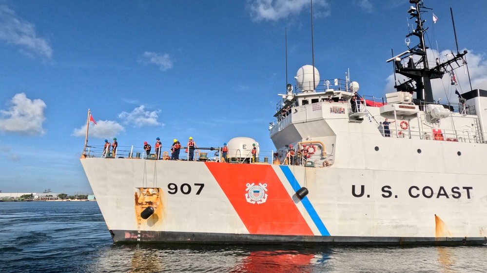 U.S. Coast Guard personnel during an Eastern Pacific counter-narcotics operation
