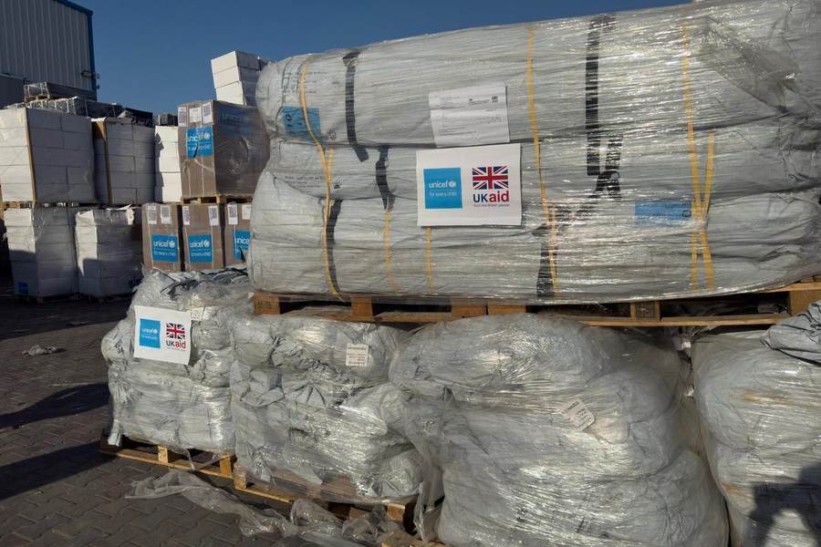 UK-funded emergency tents prepared for displaced families during the Gaza forced marriage crisis
