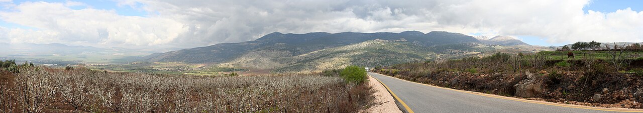 Panoramic view across the Golan Heights plateau