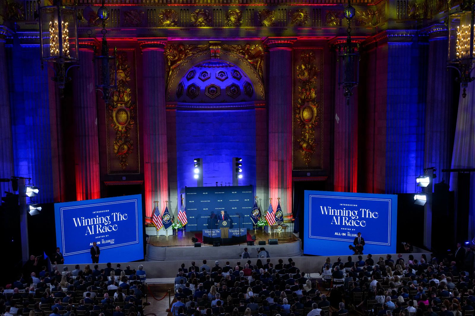 President Donald Trump at the White House AI Summit as the Trump Super Intelligence Force takes shape