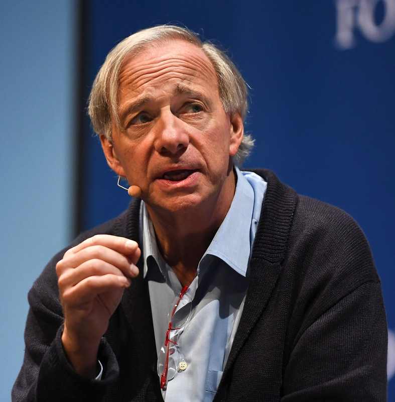 Ray Dalio, founder of Bridgewater Associates, at a conference; he warned in Singapore that AI investment is a classic bubble nearing a bursting point