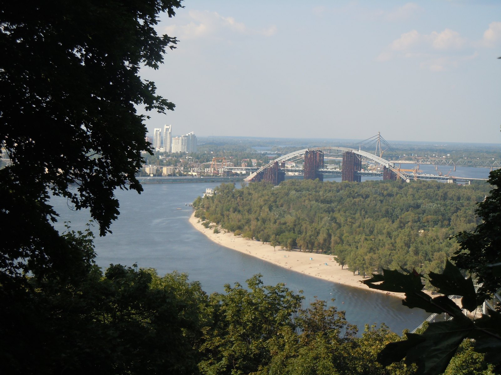 The Dnipro River in Kyiv, whose left-bank districts were left without water after the Oct. 30 drone strike on critical infrastructure