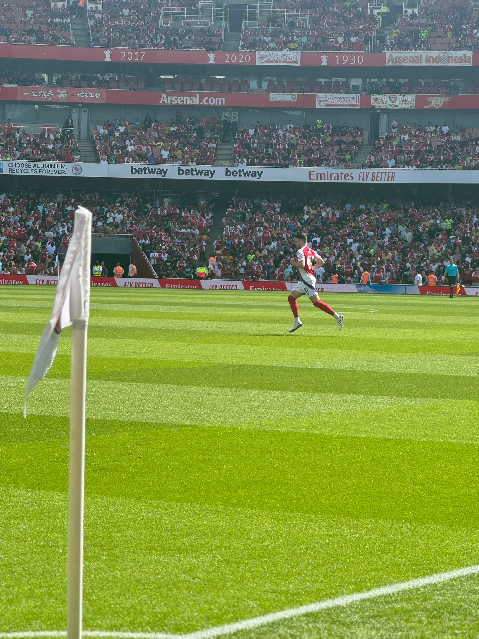 Declan Rice in Arsenal colours — Rice scored the 82nd-minute equaliser in the Bayern Munich Arsenal 2-2 draw
