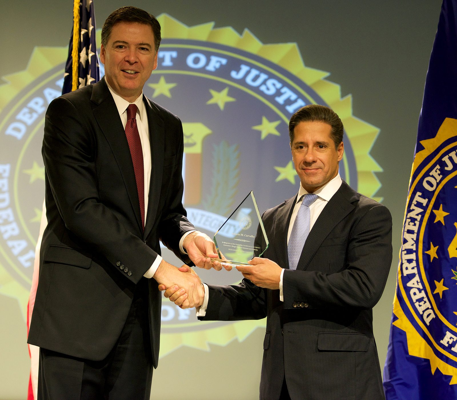 FBI Director James Comey at a 2015 awards ceremony, during the tenure now at the center of three Justice Department cases