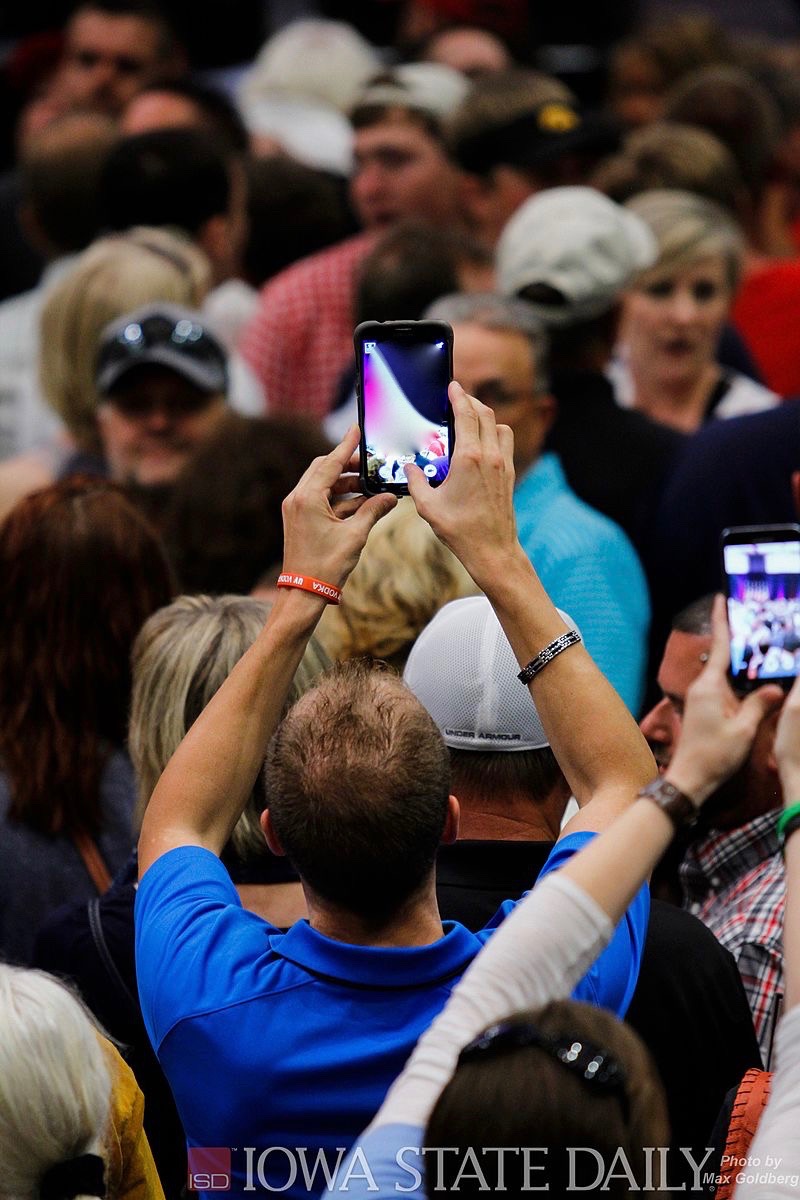 Donald Trump speaking at a campaign rally in Cedar Rapids, Iowa — file photo