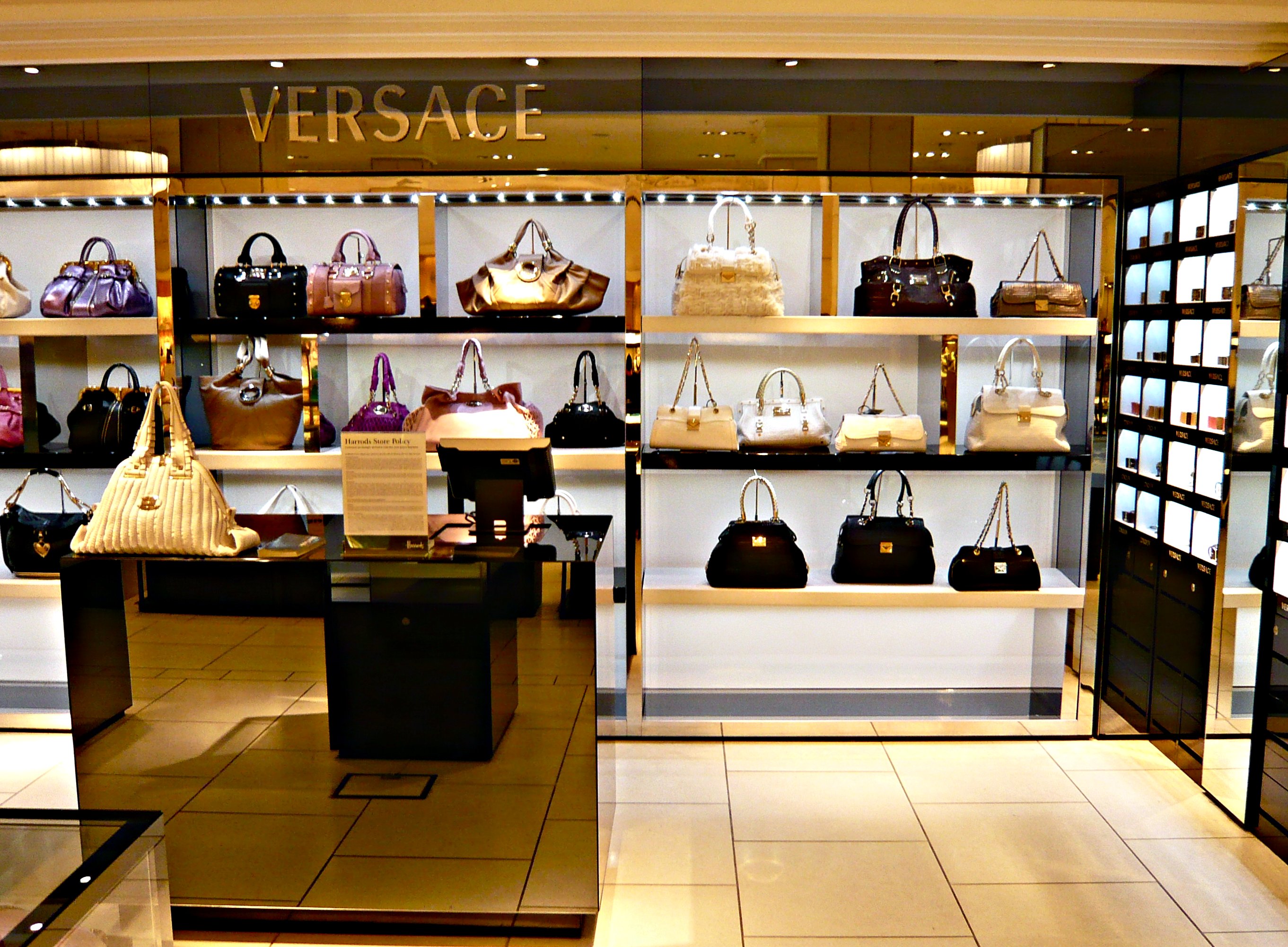 Inside a Versace store