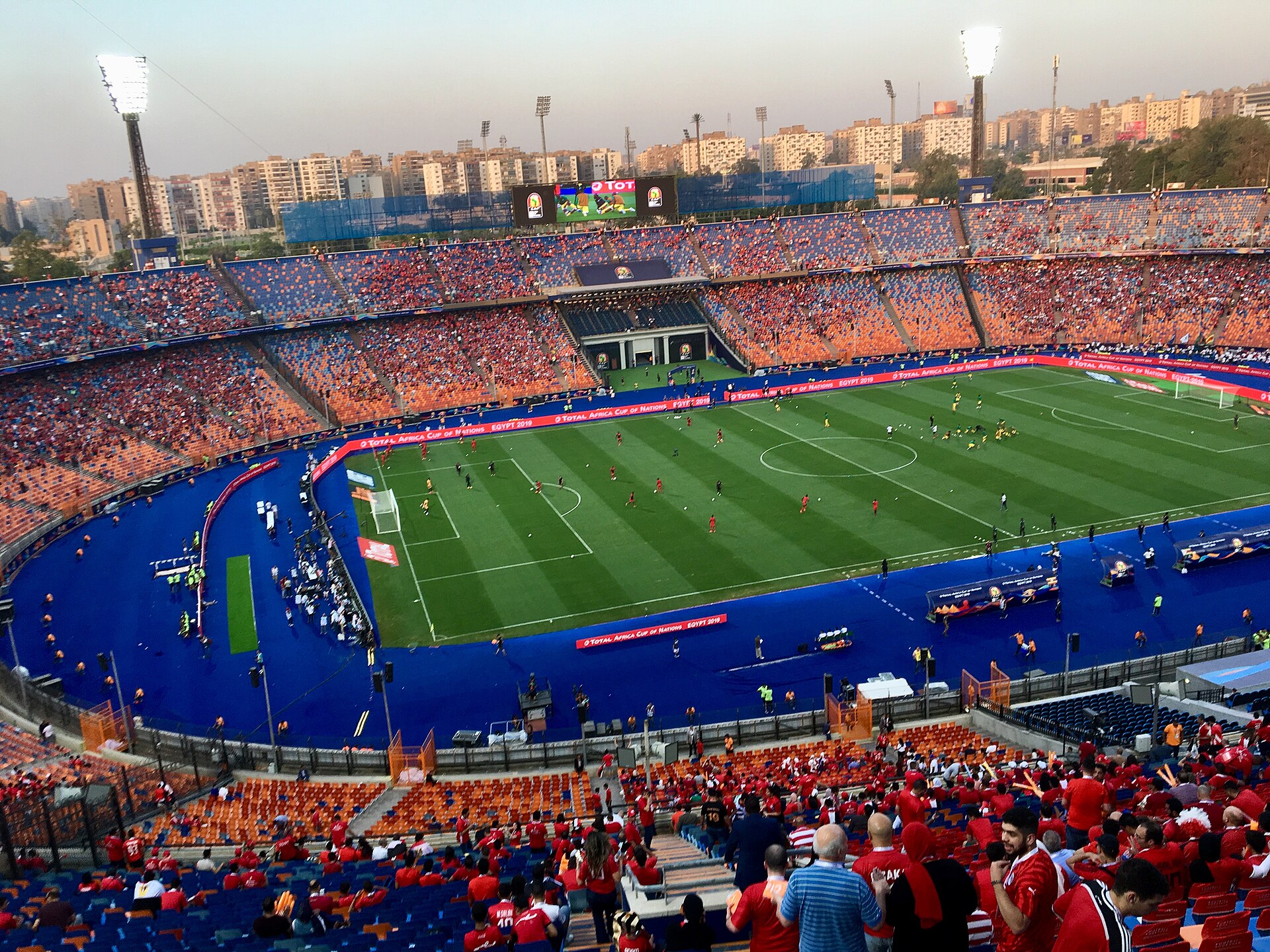 FIFA suspends Egypt coach — Cairo International Stadium filled with Egypt supporters in red during the Africa Cup of Nations, the home ground awaiting Egypt's November qualifiers against Malawi