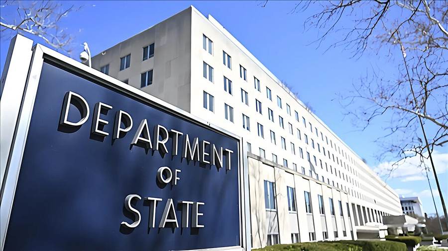 United States State Department headquarters in Washington, which announced visa restrictions against Roger Mariaca and other Latin American officials