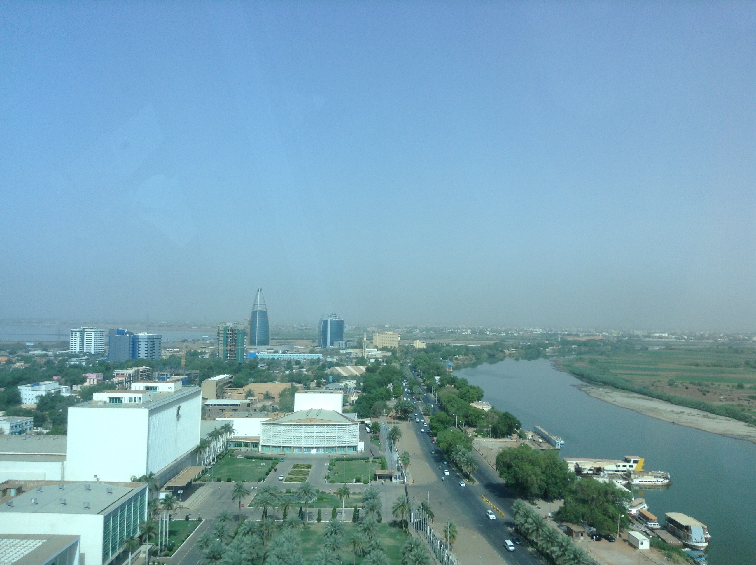 Khartoum aerial view Nile residential districts — Sudan drone strikes on civilians ICRC warning