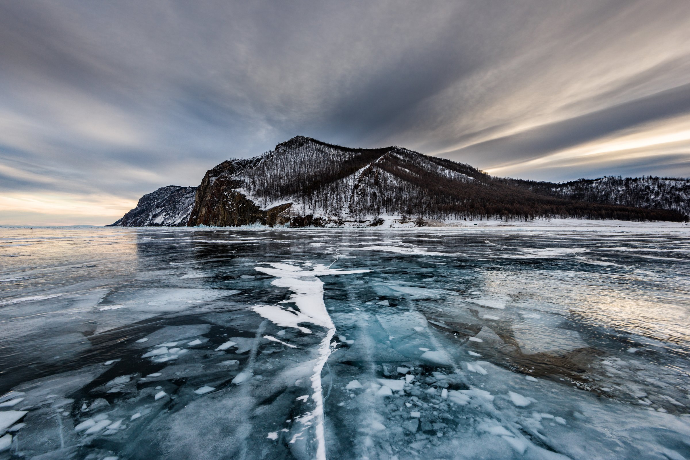Lake Baikal in winter — the Irkutsk region sits near the lake in a part of Siberia with natural plague foci