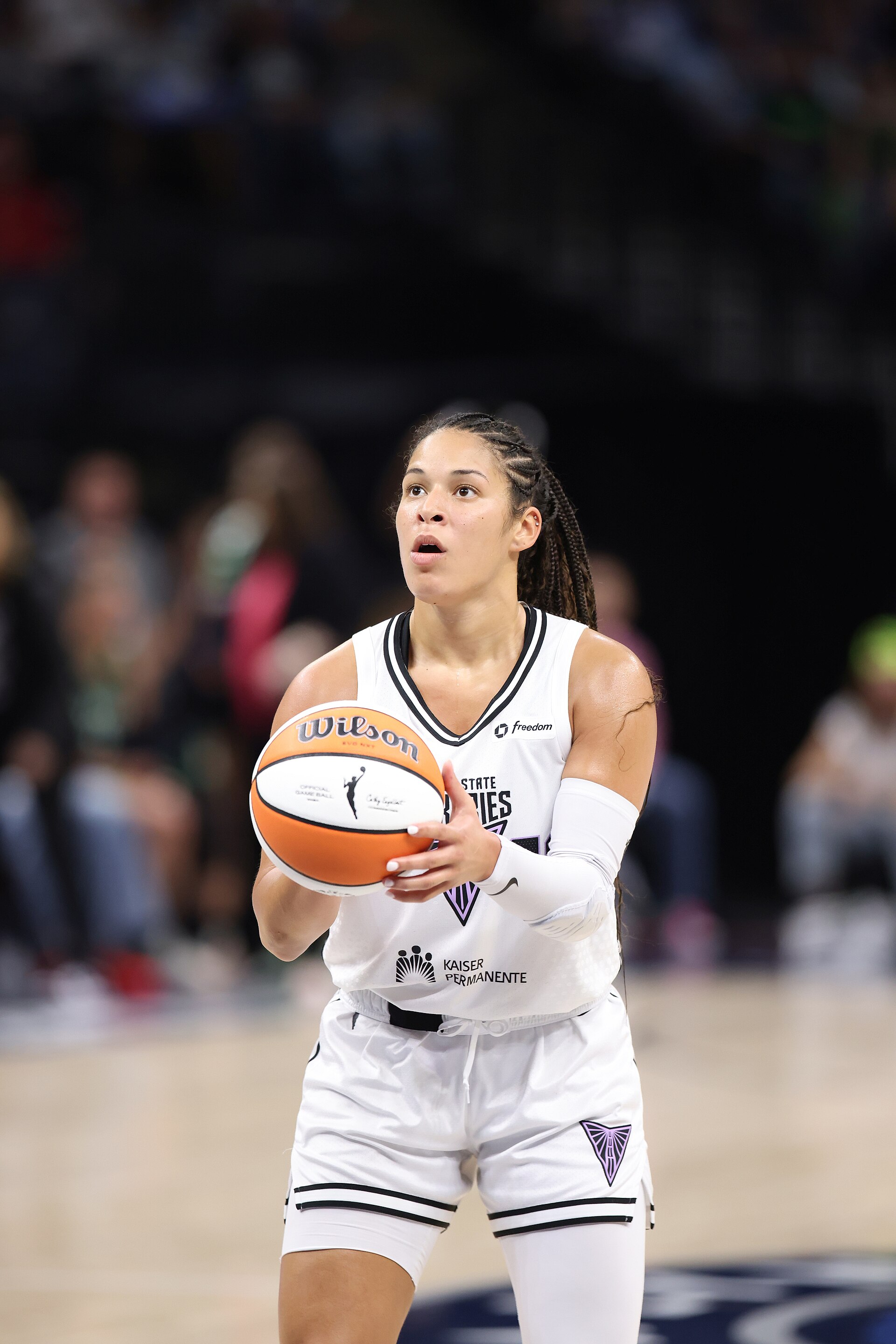 Valkyries Dream Game 5 score — Golden State guard Veronica Burton, who scored 13 points with eight rebounds and four blocks in Game 5, pictured in a Valkyries uniform in a file photo