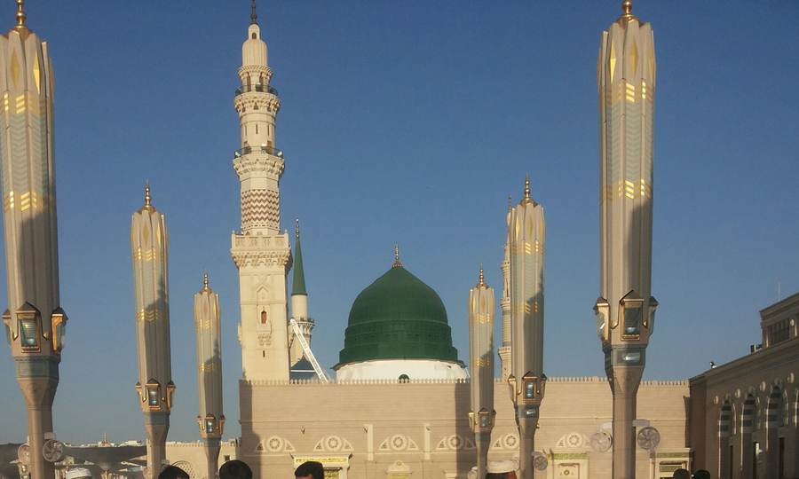 Archival view of the Prophet's Mosque in Medina near the Taibah electricity station named in Saudi Arabia's Houthi drone claim