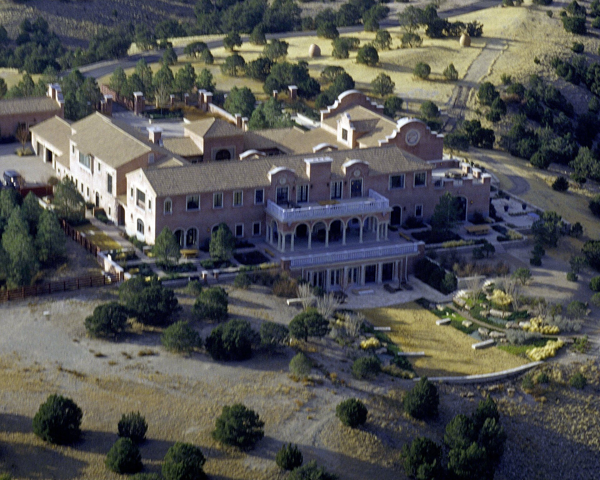 Aerial view of the Zorro Ranch mansion in New Mexico, at the center of the New Mexico Epstein lawsuit against Darren Indyke and Richard Kahn