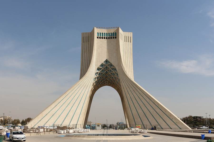 Azadi Tower in Tehran as Iran faces a U.S. retaliation warning over the FlyDubai investigation
