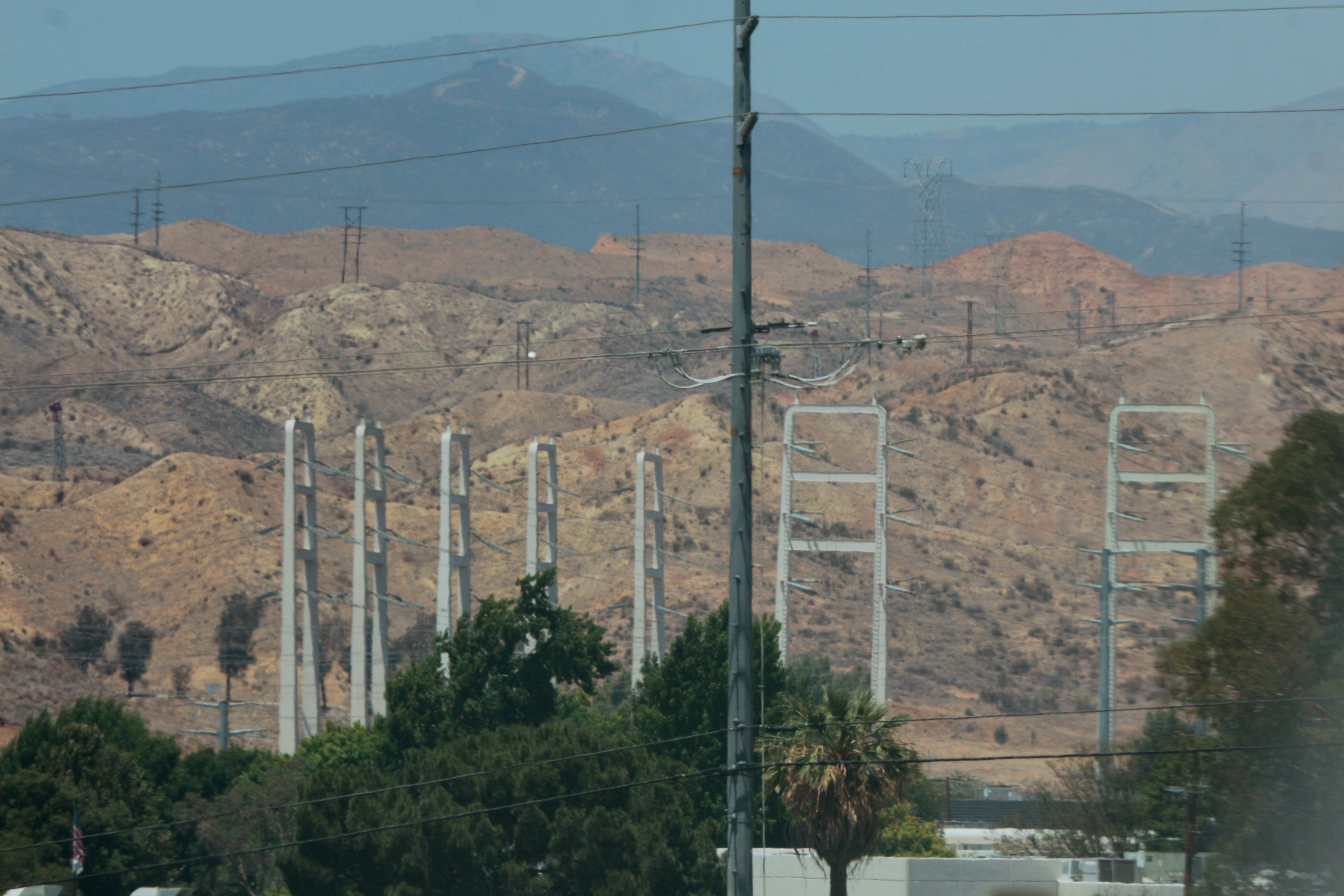 San Francisco public power takeover cost — transmission pylons and power lines at Pardee Substation in California