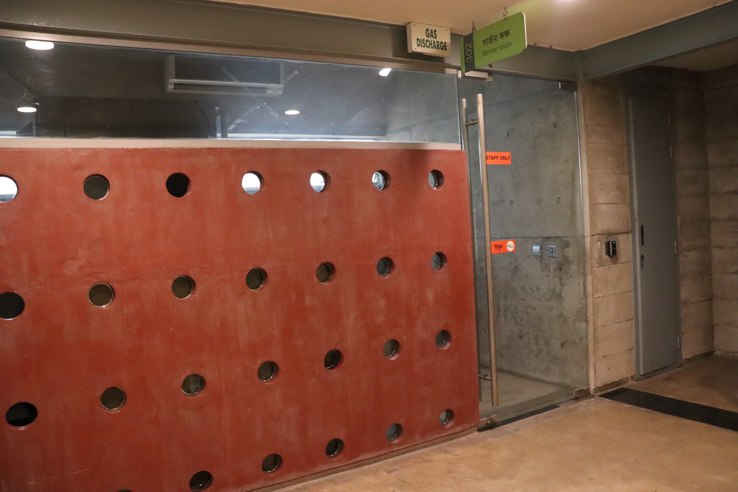 A server room with racks of equipment