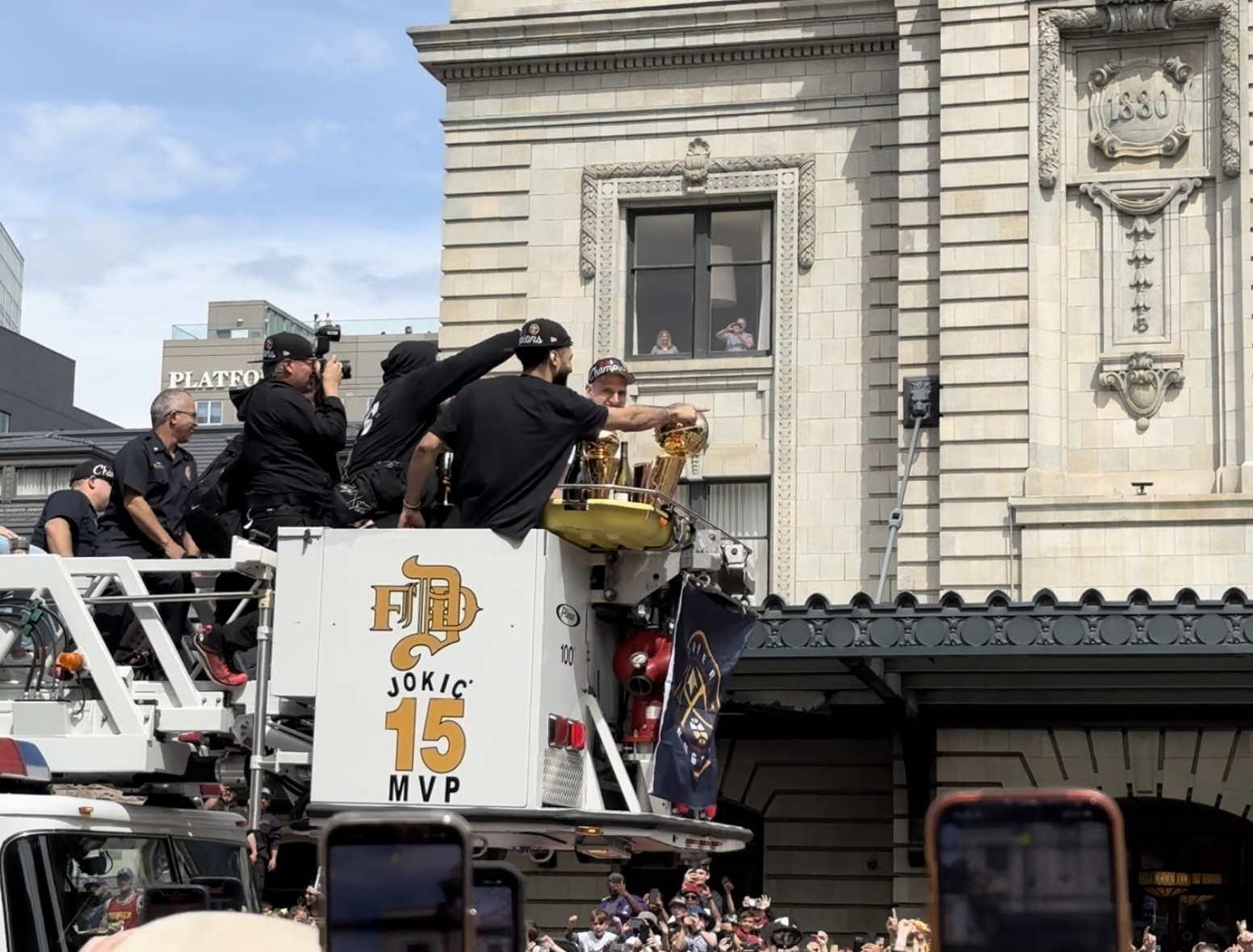 Nikola Jokic and Jamal Murray together at the Denver Nuggets championship parade
