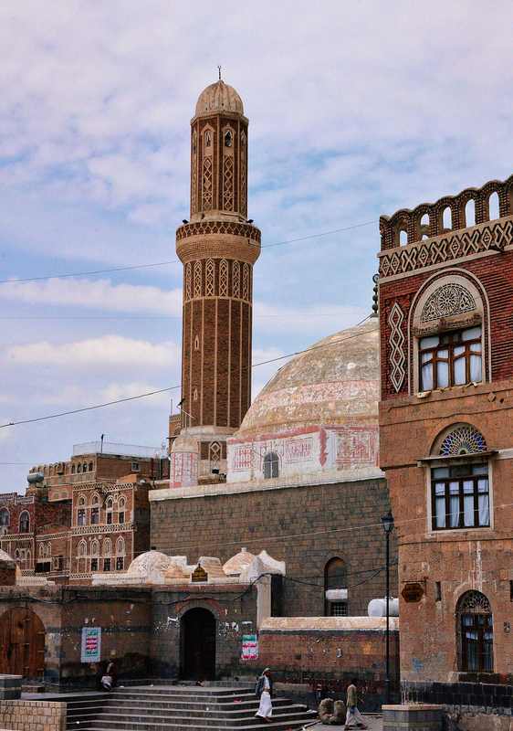 A mosque in Sanaa, Yemen, photographed in 2015. The capital's dense historic quarters complicate any air campaign.