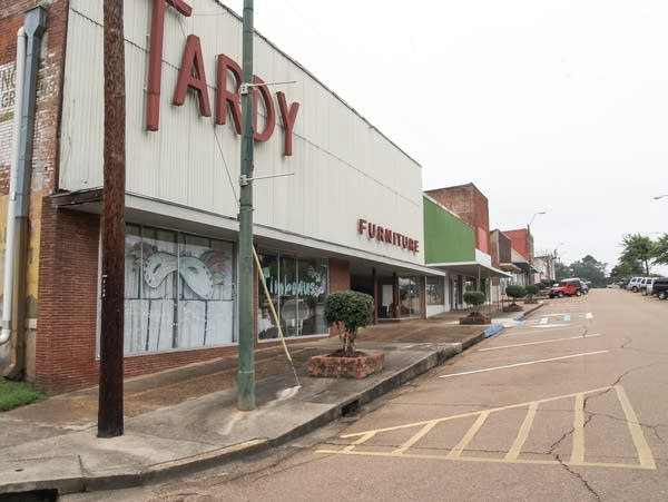 The Tardy Furniture store in Winona, Mississippi, where four people were murdered in July 1996