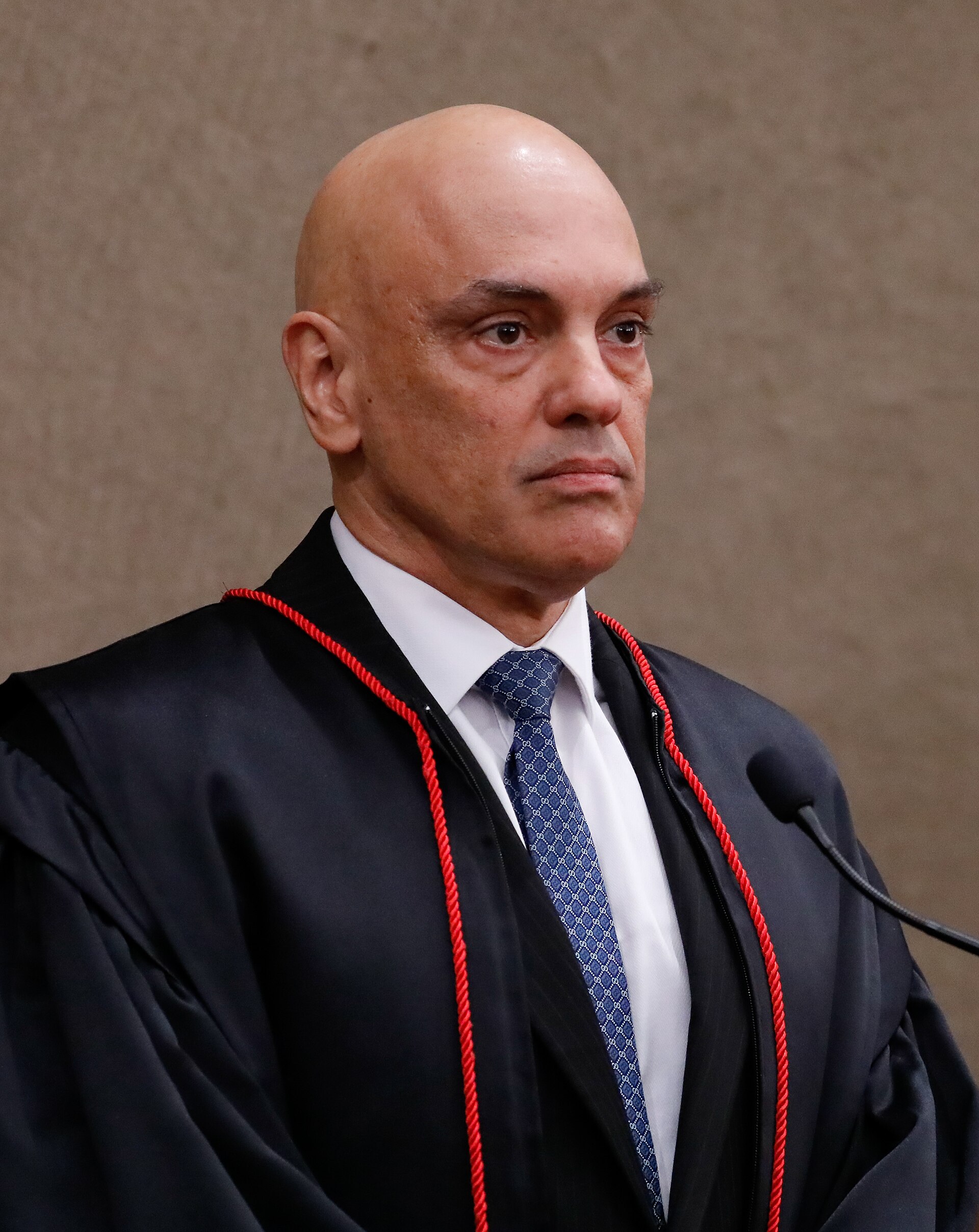 Supreme Court Justice Alexandre de Moraes in judicial robes at his 2022 inauguration as president of Brazil's Superior Electoral Court