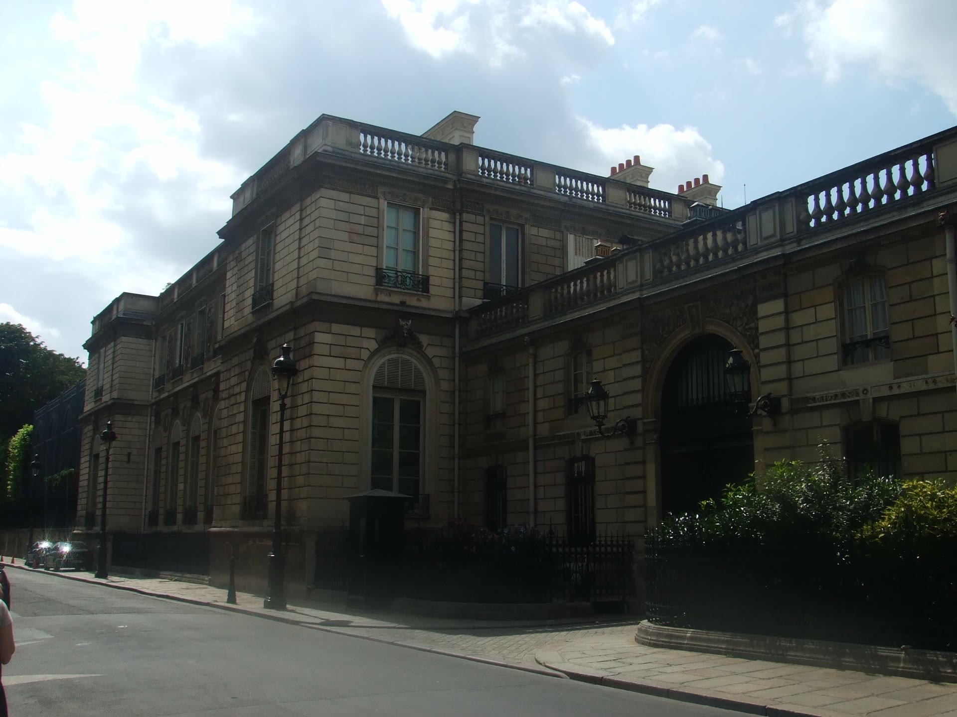 The Elysee Palace in Paris, official residence of the French president, from the street