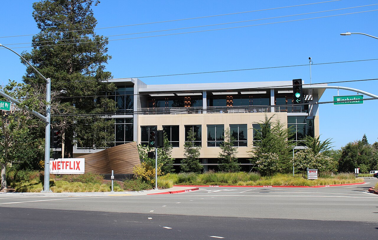 Netflix headquarters building at 101 Albright Way in Los Gatos, California, as Netflix layoffs of 1000 jobs are announced
