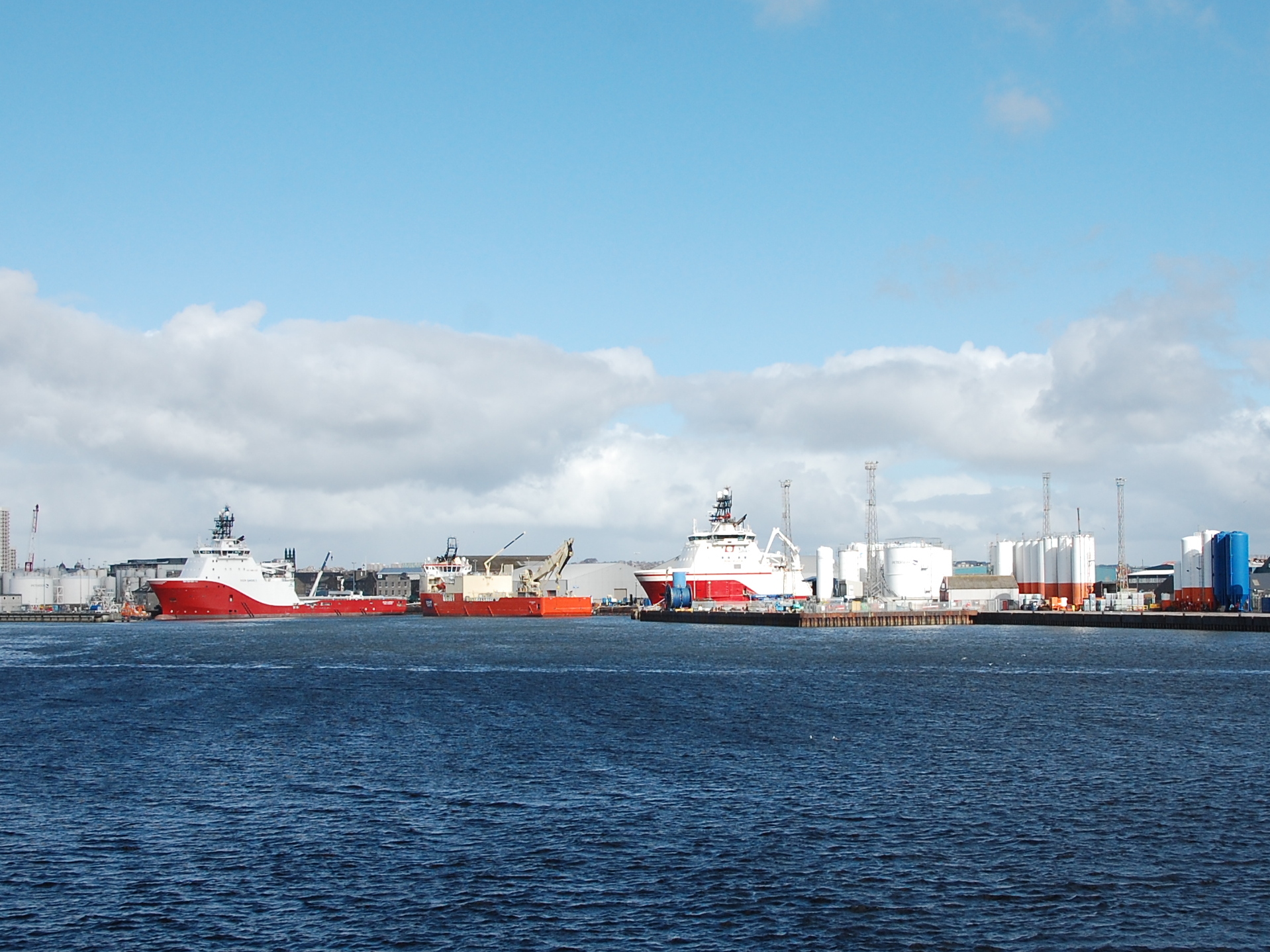 Oil service boats in Aberdeen Harbour — ministers announced the Jackdaw approval in Aberdeen, the North Sea energy capital