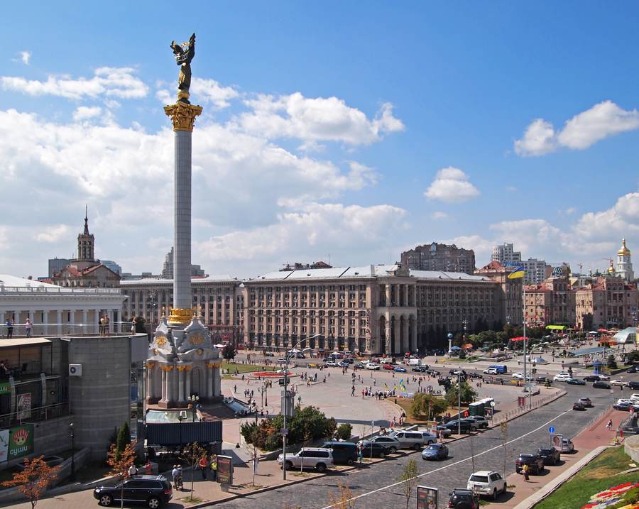 Maidan Nezalezhnosti in Kyiv — Russian overnight strikes hit Kyiv and Odesa on October 1, 2026, injuring two and damaging infrastructure