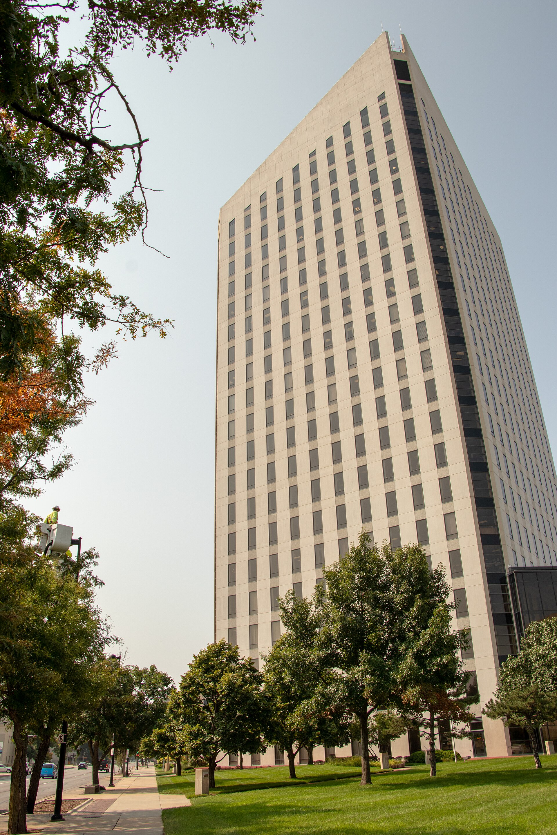 Downtown Wichita Kansas and the Epic Center — the Wichita youth soccer game crash happened at Stryker Sports Complex
