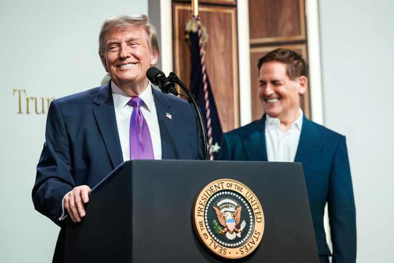 President Donald Trump speaking at a 2026 White House event before ordering the Lisa Cook hearing