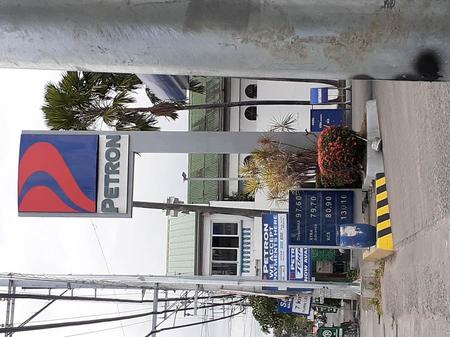 Petron gasoline station price board in the Philippines showing fuel prices increased by the 2026 Iran war