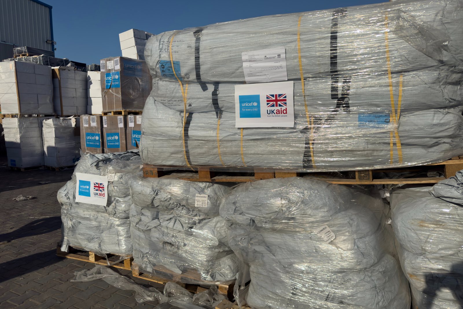 UK-funded emergency tents prepared for displaced families during the Gaza forced marriage crisis