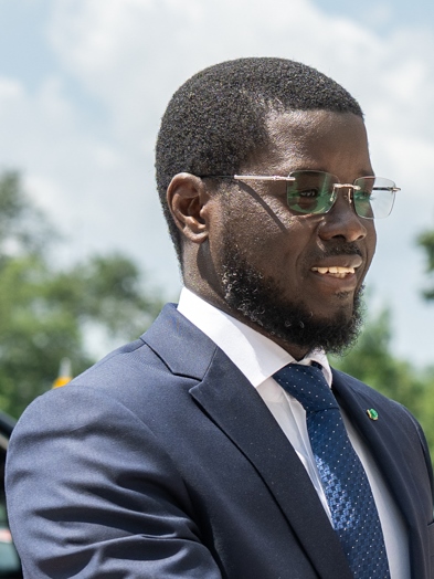 President Bassirou Diomaye Faye of Senegal, whose government must renegotiate its budget with its own party before Tuesday's vote