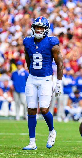 New York Giants safety Jevon Holland, whose end-zone interception with 17 seconds left sealed the Giants' 12-7 win over the Tennessee Titans.
